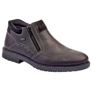 Mens Rieker B5392 leather and wool lined zip shoes